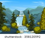 mountain river with waterfall....