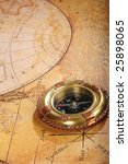 old fashioned compass on a...