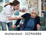 Small photo of Care Worker Mistreating Senior Woman At Home