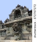 Small photo of the ninth century mahayana buddhist temple of borobodur, in magelang, java, indonesia