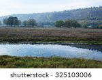 pond in the countryside in...
