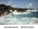 waves of the pacific ocean  the ...