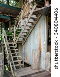 old stair and house in slum