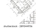 Small photo of part of architectural project, construction plan, architectural plan, architectural background