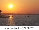 a glorious sunset over a harbour