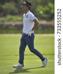 Small photo of Kuala Lumpur, Malaysia - October 12, 2017 : Kevin Na of USA in action during the first round of the CIMB Classic 2017 golf tournament at TPC Kuala Lumpur.