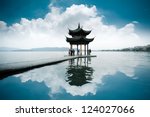 chinese ancient pavilion on the ...