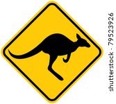 kangaroo warning sign 