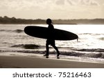 silhouette of a surfer who...