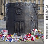 Small photo of LIVERPOOL, UK - APRIL 18TH 2014: The Hillsborough disaster Memorial in Liverpool City Centre on 18th April 2014.