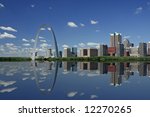 st louis skyline and reflection