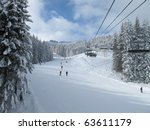 ski piste and chair lift with...