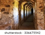 dark corridor in dungeon with...