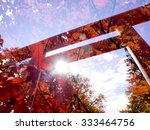 double exposure torii gate with ...