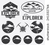 set of vintage labels mountain...