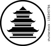 asian pagoda tower vector icon...