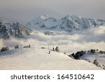 skiing slope in the french alpes