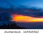 subaru observatory at sunset  ...