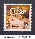 Small photo of UNITED STATES A¢A?A? CIRCA 2000: a postage stamp printed in USA showing an image of The Cosby Show sitcom, circa 2000.