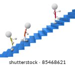 climbing the stairs - stock photo