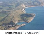 aerial shot lulworth cove and...