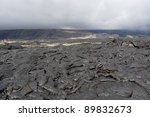 volcanic lava field on big...