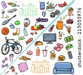 stock-vector-healthy-lifestyle-vs-unhealthy-lifestyle-hand-drawn ...