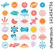 Vector Set: Candy Sweets Labels and Icons - stock vector
