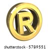 right reserved symbol in gold