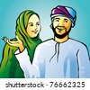Arab Couple - stock vector
