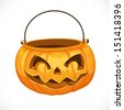 Jack O' Lantern bag for candy on Halloween - stock vector