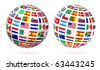 World+flags+globe