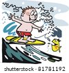 Cartoon Boy Surfing