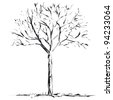 Bare Tree Stock Vector Illustration 51509725 : Shutterstock