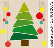 Vector Illustration Of Christmas Tree Design Set. - 109200776