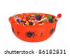 isolated bowl halloween candy - stock photo