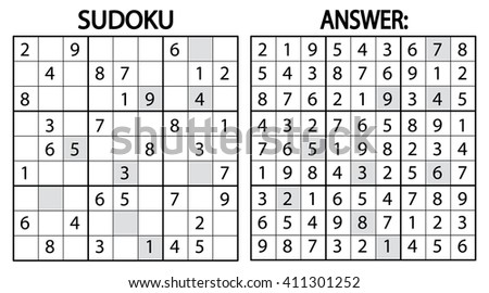 Sudoku Puzzle Game Vector Sudoku Puzzle เวกเตอร์สต็อก 411301252