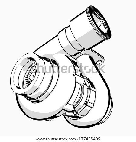 Turbocharger Cartoon Illustration Outline High Resolution Stock Illustration 177455405 ...