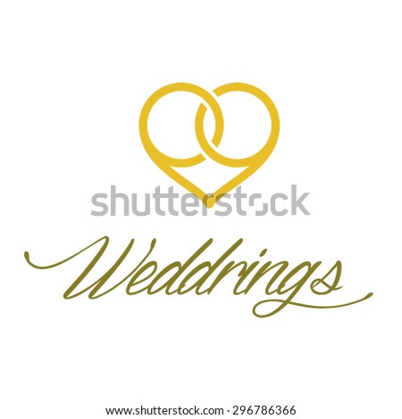 Wedding Card Golden Rings Heart Shape Stock Vector 311811320 - Shutterstock