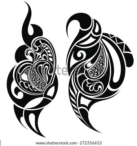 Traditional Maori Tattoo Design Taniwha Face Stock Vector 144778726 ...