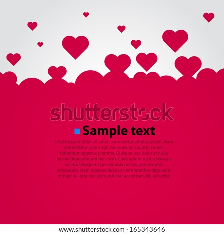 Many flying hearts. Simple design. Hearts love background. Vector background.