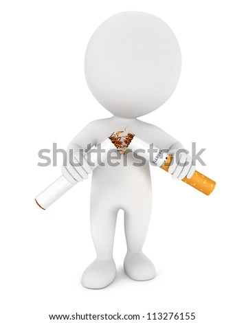 3d White People Stopped Smoking Isolated Stock Illustration 113276155 ...