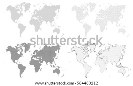 world map black and white simple