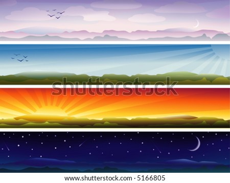 Four banners showing day cycle (other landscapes are in my gallery)