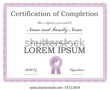 certification of completion