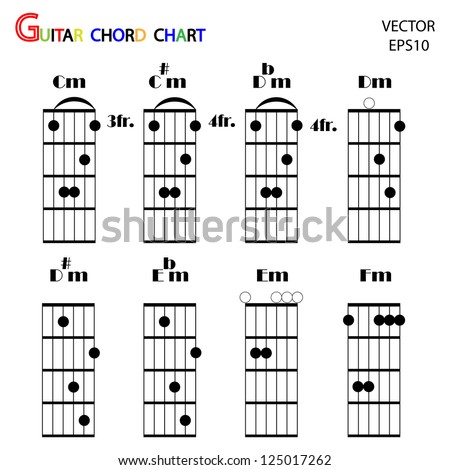 Guitar guitar chords tabs : Basic Guitar Chords Tab Guitar Chordsvector Stock Vector 125017265 ...