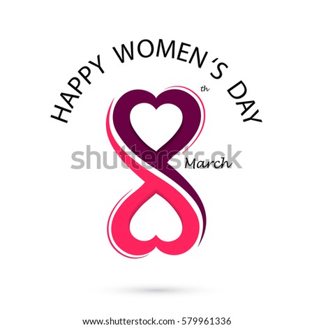 Creative 8 March logo vector design with international women's day concept.Vector illustration