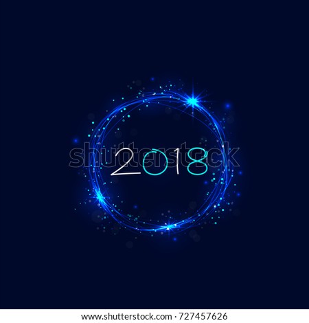 Happy New Year 2018 Holiday Background2018 Stock Vector 727457665