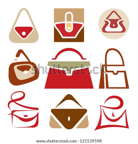 Handbags Vector Icons Set Creative Signs Stock Vector 121539598 ...