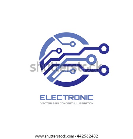 Modern Electronic Technology Vector Logo Concept Stock Vector 442562482 ...